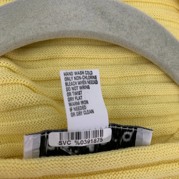 Belford Womens Sweater Size Small‎ Yellow Pima Cotton Tie Hem Ribbed 3/4 Sleeves - Picture 11 of 12